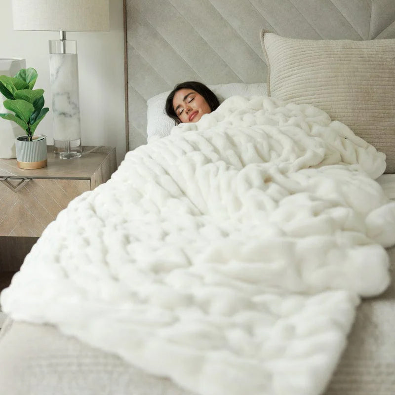 Minky Couture Hugs Cream Blanket