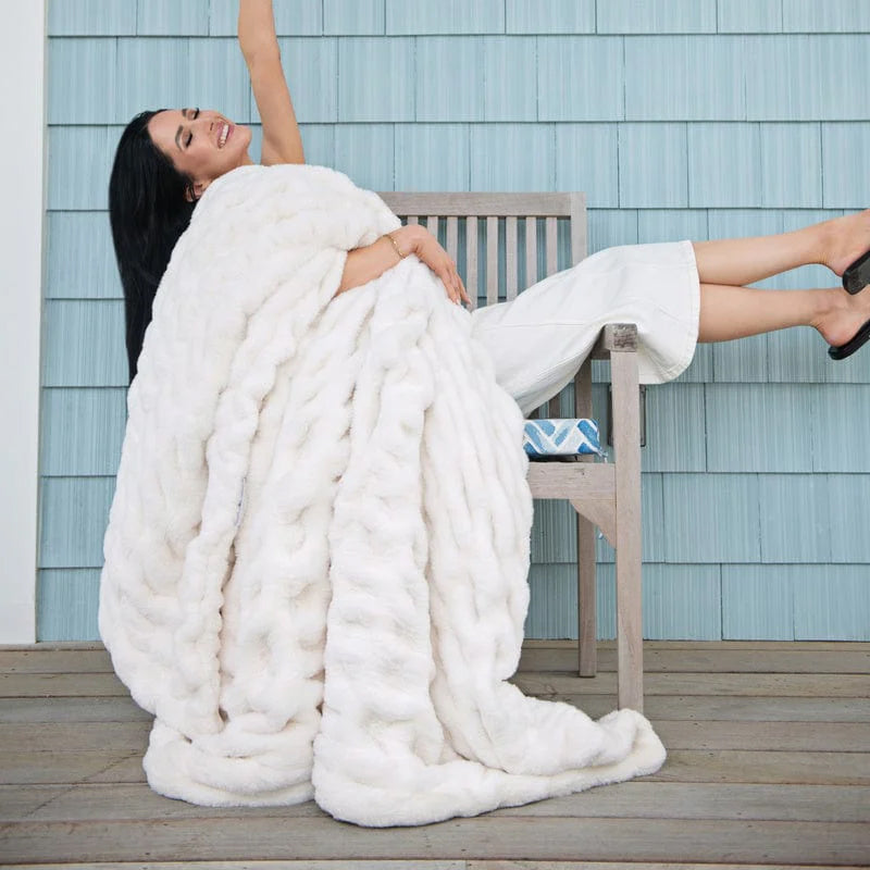 Minky Couture Hugs Cream Blanket